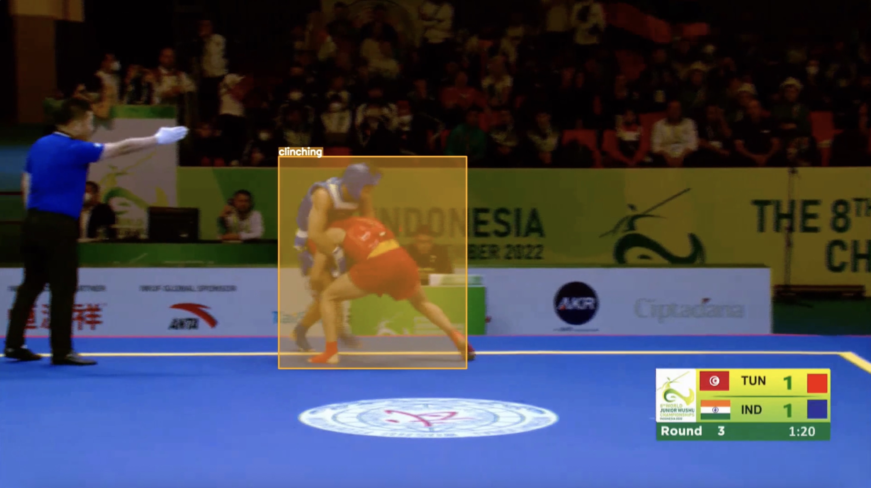 散打近身缠抱场景